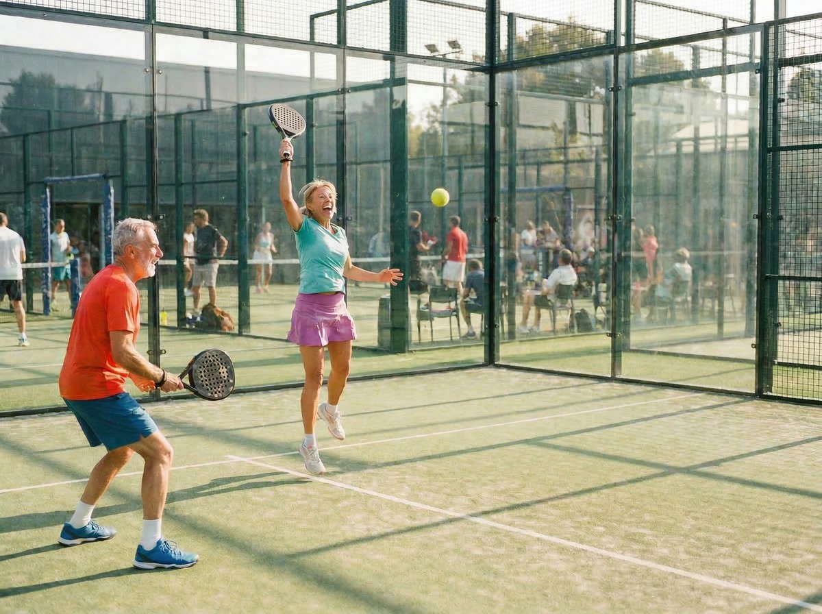 illustration de l'histoire du padel padel senior avec probleme de genou